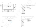 VILLEROY & BOCH - Subway 3.0 Umyvadlo 1000x470 mm, bez přepadu, otvor pro baterii, CeramicPlus, Stone White 4A70A2RW