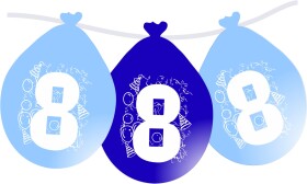 Balonky narozeniny číslo 8, visící 5ks modré balonky.cz Balonky narozeniny číslo 8, visící 5ks modré balonky.cz