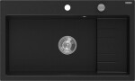 MEXEN - Omar granitový dřez 800 x 480 mm, černá, sifon chrom 6520801005-77