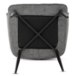 Židle jídelní, šedá vodoodpudivá látka, černý matný lak, kovové nohy