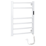CERANO - Elektrický sušák ručníků Luca, s displejem - 97 W - bílá lesklá - 660x550 mm LIV-W-EG-6-55