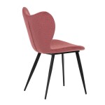 Židle jídelní, červená látka, černá kovová podnož