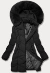 Černá dámská zimní plus size bunda s délkou do poloviny stehen S'west (B8306-1) odstíny černé 50