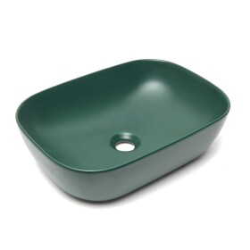 Umyvadlo na desku SAT Infinitio 45,5x32,5 cm tmavě zelená mat bez přepadu SATINF4532DGEM SATINF4532DGEM