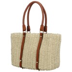 Módní dámská pletená kabelka na rameno Anika, krémová