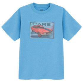 Tričko s krátkým rukávem s autem -modré - 134 BLUE