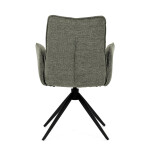 Židle jídelní, zelená látka, 360° vratný mechanismus, černý kov