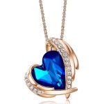Náhrdelník Swarovski Elements Amorita Gold Sapphire Blue, Modrá 45 cm + 5 cm (prodloužení)