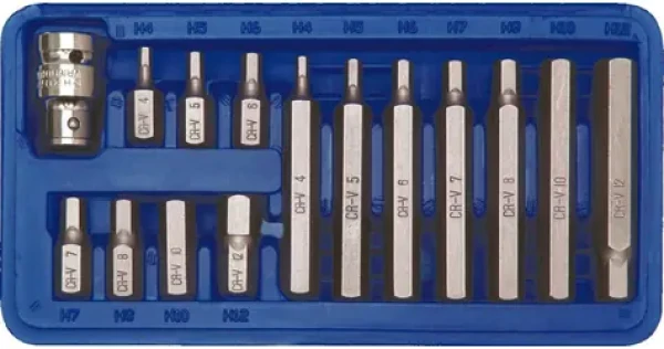 Vorel Sada bitů 15 ks / Sada bitů / imbus / CrV / 30 a 75 mm (TO-66720)