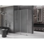 MEXEN/S - Velar sprchový kout, posuvné dveře 130 x 75 cm, dekor, grafit metal 871-130-075-31-95