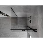 MEXEN/S - Mist-F sprchový kout skládací dveře pravá 85 x 85, transparent, černá 8A6T-085-085-70-00-P