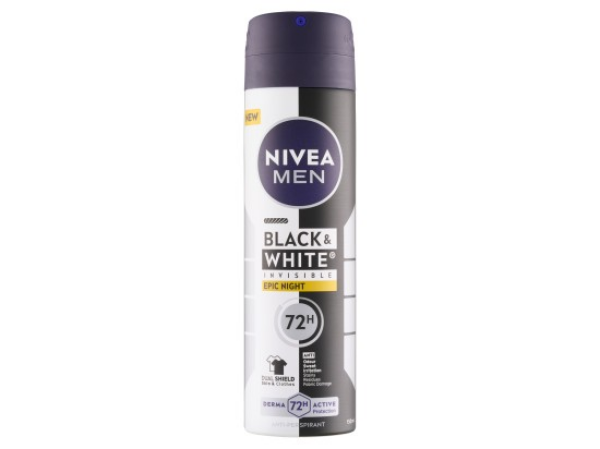 Nivea Men Black & White Invisible Epic Night Sprej antiperspirant 150 ml