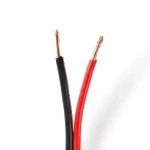 Nedis Repro kabel 2 x 2.50 mm2 černá-červená / Měď / 100.0 m / Kulatý / PVC (CABR2500BK1000)
