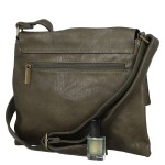 Trendy dámská koženková crossbody kabelka Mitta, zelená