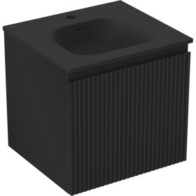 MEXEN/S - Rivel koupelnová skříňka 50 cm s umyvadlem Vela, 1 šuplík, reliéf , černá mat 91A20-05047-1-BF71-W23M71