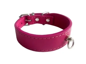 Huhubamboo EXCLUSIVE obojek růžový XS / Obojek pro psy / 24 mm x 22-27 cm / Hovězí kůže (355512)