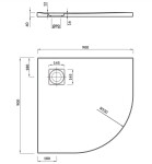 CERSANIT - Sprchová vanička TAKO SLIM 90X4, čtvrtkruh + sifon S601-120