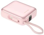 SWISSTEN Space 10000mAh růžová / Powerbanka s integrovanými kabely / USB-C + Lightning (22013985)