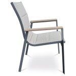 Židle zahradní béžový textilen, hliník, černá barva