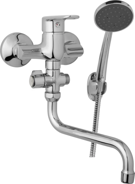 JB Sanitary Nástěnná umyvadlová a sprchová baterie FINERY, rozteč 100 mm, otočný přepínač, s příslušenstvím, trubkové ramínko 200 mm F10 32 31