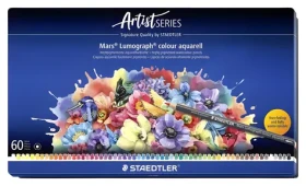 STAEDTLER Akvarelové pastelky Mars Lumograph 104 M60 / 60 barev / šestihranné / kovová krabička (104 M60)