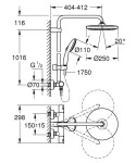 GROHE - Vitalio Start Sprchový set s termostatem, průměr 25 cm, 2 proudy, matná černá 266772431