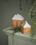 KÄHLER Porcelánový svícen Gingerbread Lighthouse Small, hnědá barva, porcelán
