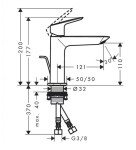 HANSGROHE - Logis Umyvadlová baterie s výpustí, CoolStart, EcoSmart, matná černá 71254670
