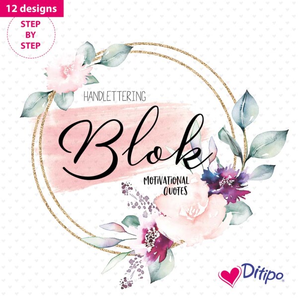 Ditipo 7218001 Handlettering - Krasopsaní, designový blok s citáty, 12 motivů