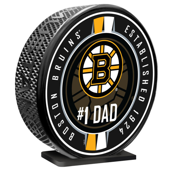 Mustang Puk Boston Bruins NHL 8"8 Puck #1 Dad Ribbon