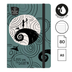 Colorino zápisník s gumičkou, Tim Burton 3, A5, 80 g, 80 listů, linkovaný, šedo-modrý