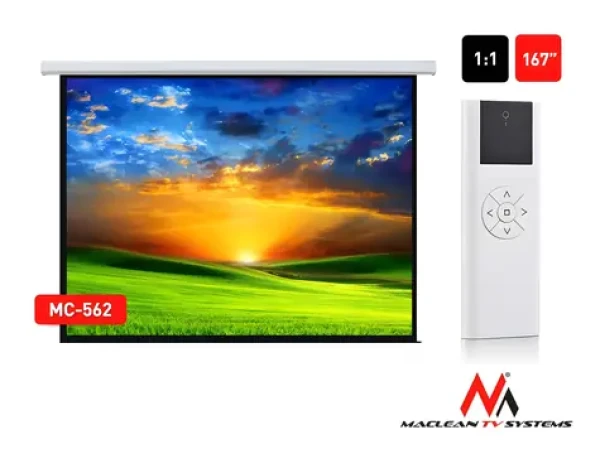 Maclean MC-562 / Elektrické projekční plátno / nástěnné / 300 × 300 cm / 4:3 / dálkové ovládání (MC-562)