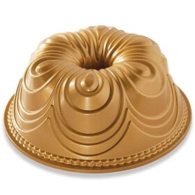 Nordic Ware Hliníková forma na bábovku Chiffon Gold, zlatá barva, kov