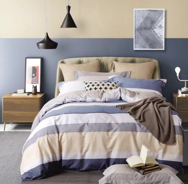 Šedé ložní povlečení s pruhy Šířka: 200 cm | Délka: 220 cm 2ks 70x80 cm (standard zdarma) Šířka: 200 cm | Délka: 220 cm