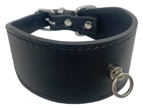 Huhubamboo Exclusive obojek černá S / Obojek pro psy / 40 mm / 25-30 cm / hovězí kůže (355483)