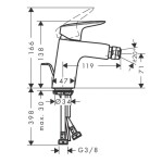 HANSGROHE - Logis Bidetová baterie s výpustí, matná černá 71204670