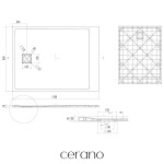 CERANO - Sprchová vanička obdélníková Pablo - SMC/minerální kompozit - strukturovaná černá matná - 120x90x3 CER-481150