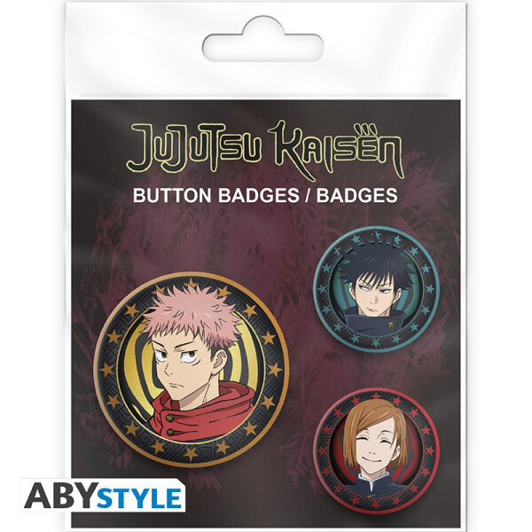 Jujutsu Kaisen Set odznáčků Yuji, Megumi & Nobara