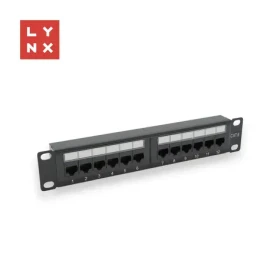 LYNX 10" patch panel 12-port černý / Patch panel / Cat6 / UTP / 50µ pozlacení / nestíněný (LX-10-UTP6-BK)