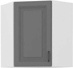 Horní rohová skříňka Stilo 60x60 GN-72 1F (45°) Barva korpusu: Bílá, Barva dvířek: Dust Grey