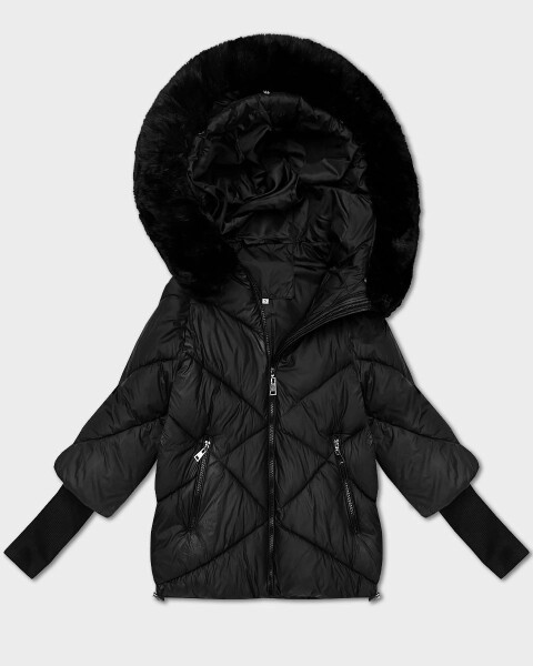 Černá lehká volná dámská bunda s kapucí Minority (M6-6031-1) odstíny černé XL (42)