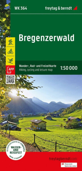 Bregenzerwald 1:50 000 turistická, cyklistická rekreační mapa
