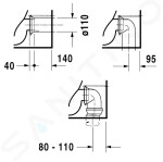 DURAVIT - Darling New Stojící WC, zadní odpad, bílá 2139090000