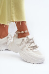 Dámské tenisky na masivní podrážce s ozdobným šněrováním Bílé Relissa 39