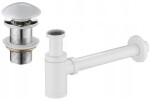 MEXEN/S - Umyvadlový sifon s výpustí click-clack s keramickou zátkou bez přepadu, bílá 7991050-25