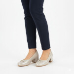 Dámské semišové zateplené ažurové boty khaki Potocki 12522 38