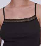 Dámské tílko GO Ribbed Spaghetti Top BLACK černé 0004 SLOGGI BLACK