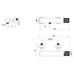 SAPHO - ULTRATAP nástěnná sprchová baterie, černá mat/chrom UT011TBC