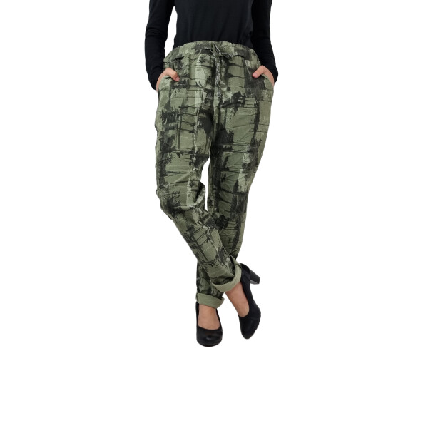 HOSH Dámské kalhoty s potiskem Velikost: M/L, Barva: Zelená