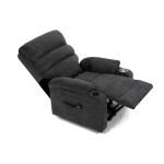 Polohovací křeslo, elektrické kabelové ovládání, šedá, látka, TV-S8348 GREY2